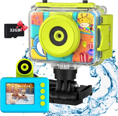 Kindercamera - Mini Digitale Camera voor Kinderen - Actiecamera - Waterdicht - Onderwatercamera - Helmcamera - Fietscamera - Buitenspeelgoed Cadeau voor Jongens Meisjes - Roze