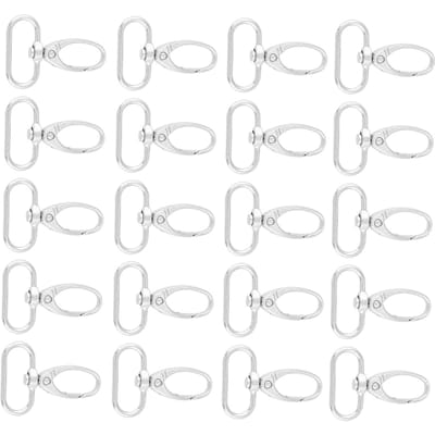 Lot de 20 fermoirs pivotants en alliage de zinc pour porte-clés (25mm) white