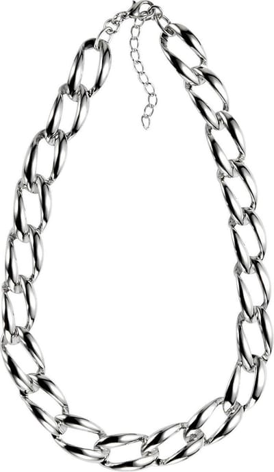 Behave - Zilverkleurige Schakelketting - 43 cm met Verlengketting - Trendy Mode