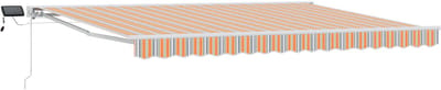 vidaXL - Handbediende - luifel - met - LED's - Oranje - en - Grijs - 4 - × - 3,5 - m