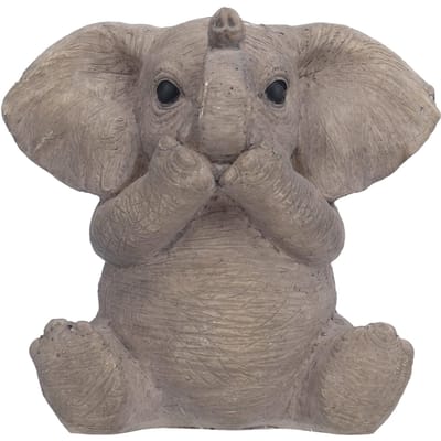 Statue d'Éléphant en Résine Artisanat Ornement d'Éléphant Mignon Décoration de Maison pour Salon ChambreType 3 gray