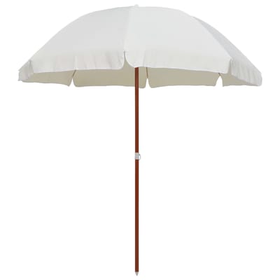 vidaXL - Parasol - met - stalen - paal - 240 - cm - zandkleurig