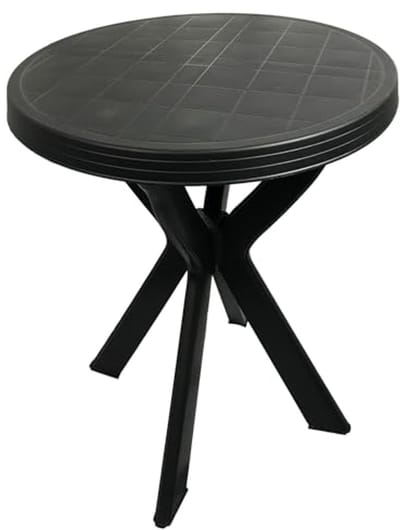 Ronde kunststof tuintafel Ø70 cm - antraciet - bistrotafel voor binnen en buiten