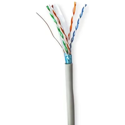 Nedis Netwerk Kabel Rol - CAT6 - Solid - F/UTP - CCA - 50.0 m - Binnenshuis - Rond - PVC - Grijs - Trekdoos