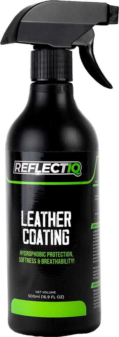 ReflectIQ Leather Coating – 500 ml – 9 Maanden Bescherming – Hydrofobe Lederbescherming voor Auto, Meubels en Kunstleder