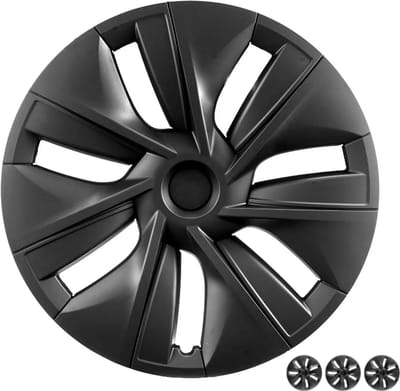 Wieldoppen geschikt voor Tesla Model Y - 19 inch - Cycloon B - Mat zwarte - 4 stuks