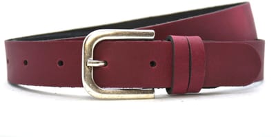 Dames riem Leer- Bordeaux rood / Burgundy - Breedte 3cm - Mooie dubbele passant - Riemmaat 85 - Totale lengte 100 cm - Nikkelvrije gesp