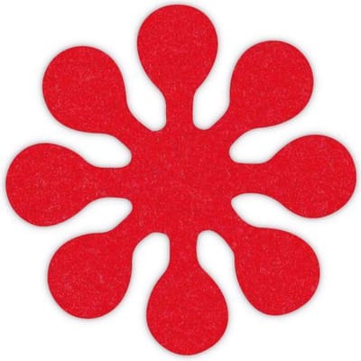 Asterisk vilt onderzetter - Rood - 6 stuks - ø 9,5 cm Rond - Glas onderzetter - Cadeau - Woondecoratie - Woonkamer - Tafelbescherming - Onderzetters Voor Glazen - Keukenbenodigdheden - Woonaccessoires - Tafelaccessoires