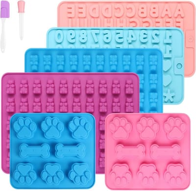 Siliconen Bakmat voor Hondenkoekjes - 8 Stuks - DIY Hondentraktaties, Gebak, en Snoep - BPA Vrij en Herbruikbaar