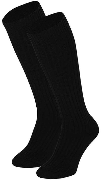 Angro - 3-Pack - Sterke Kniekousen - Badstof Voetbed - Merino Wol - Heren / Dames - zwart - 39-42 - 136010000