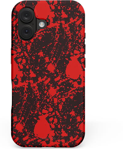 Casetastic hoesje geschikt voor Apple iPhone 16 - MagSafe - Dubbellaagse bescherming - In de schaduw van bloed - Fashion Case - Zwart Bordeaux