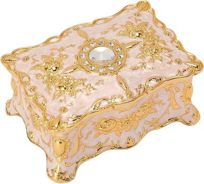 Grote Antieke Sieradenkist met Deksel voor Ringen, Kettingen en Oorbellen - Vintage Opbergdoos voor Sieraden