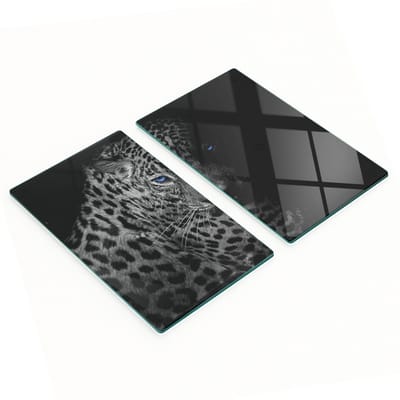Decoratieve glazen snijplanken voor in de keuken met luipaardprint, 2x30x52 cm