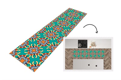 Keukenloper - Loper keuken - Patronen - Abstract - Groen - 200x50 cm - Keukenloper vinyl