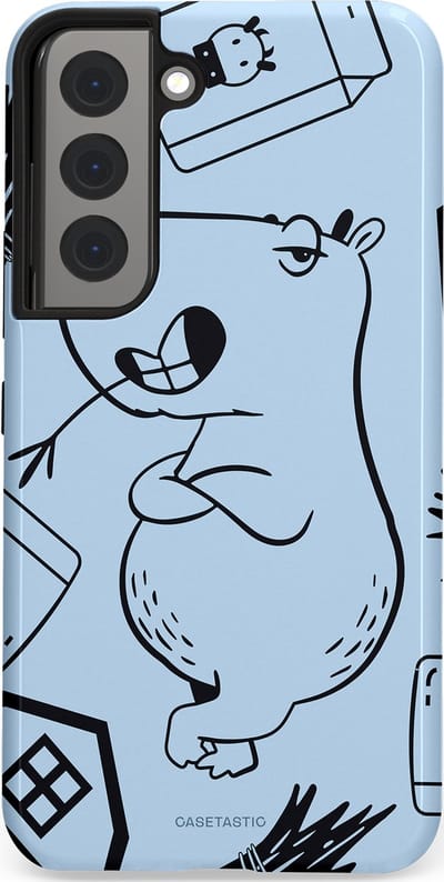 Casetastic Hoesje Geschikt voor Samsung S22 - Stijlvolle Beschermende Duo-layer Case - Capibara chillen