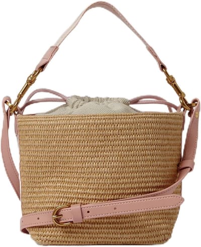 Dames Handtas - Kleine Bucket Bag - Dagelijks Gebruik - Webbing Detail - Klein formaat - Roze