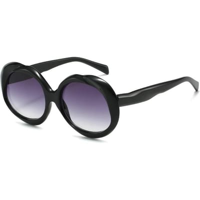 Lunettes de Soleil Ovales Femme Luxe Rétro Dégradé Multicolore Imprimé Léopard Mode Punk Unisexe Lunettes de Soleil UV400 as  picture black