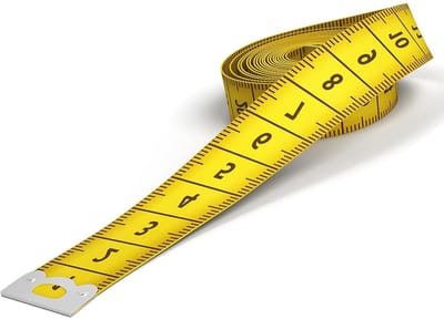 Famanu Naaimakersmeetlint voor naaien, zacht dubbel meetlint, 200 cm, meetlint met knoop, lichaams- en omtrekmeetlint voor kleermakers, ambachtslieden en huishoudens (geel)