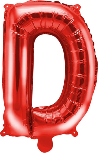 Folieballon letter D - 35cm rood