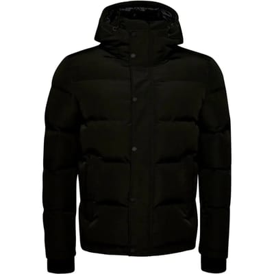 Superdry Everest Short Hooded Puffer Heren Jas - Jet Black - Maat 2Xl