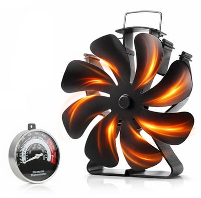 Vicon Kachelventilator met 8 Bladen - Geluidloos - Energiebesparend - Voor Houtkachel - Haard Ventilator - Ecofan