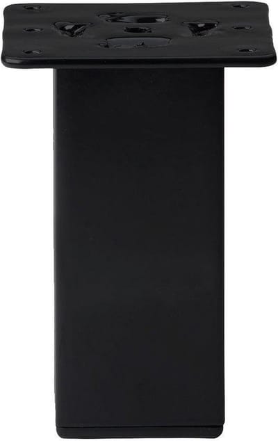 Stalen meubelpoot zwart vierkant 5 bij 5 cm en hoogte 13 cm - Set van 4 stuks