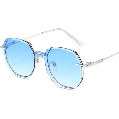 Afneembare Zonnebril Dames Heren Zeshoek Clip-On Anti Blauw Licht Computerbril Dames 7000 UV Bescherming white