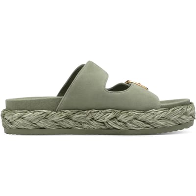 Tamaris Slippers groen Leer - Maat 38