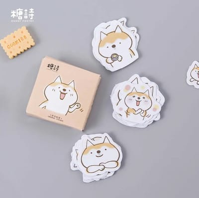 Kawaii Cartoon Shiba Inu Hond Stickers 45 stickers – Bullet Journal, Planner & Scrapbook Stickers – Sinterklaas & Kerstcadeau – Schoencadeau – Cadeaus onder €5