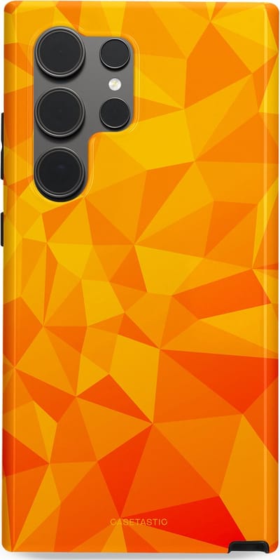 Casetastic Hoesje Geschikt voor Samsung S24 Ultra - Stijlvolle Beschermende Duo-layer Case - Citrus Polygoon
