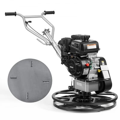 VEVOR Power Trowel betontroffel met Ø 610 mm troffelplaat en Ø 580 mm bladen, Kohler 7 pk 4-takt benzinemotor, 0-18° instelbare bladhoek, 60-125 tpm bladsnelheid, troffel voor het egaliseren van vloeren.