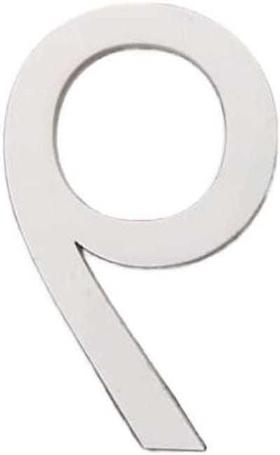Huisnummer 3D-stickers in de vorm van cijfers voor deur, slaapkamer, appartement, kast, tafel, brievenbus, buitendeurnummer, huisnummer (wit 9,7 x 4,6 cm)