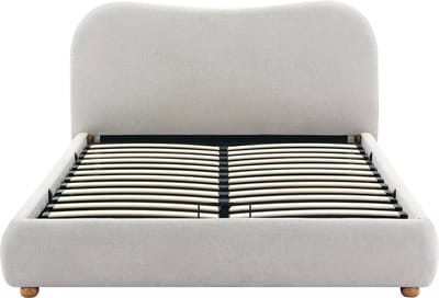 Vente-unique Bed met opbergruimte stof beige 160 x 200 cm
