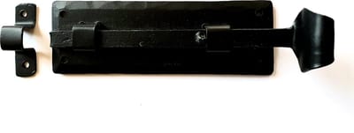 Zwarte deur of raam grendel 15 cm smeedijzer zwart