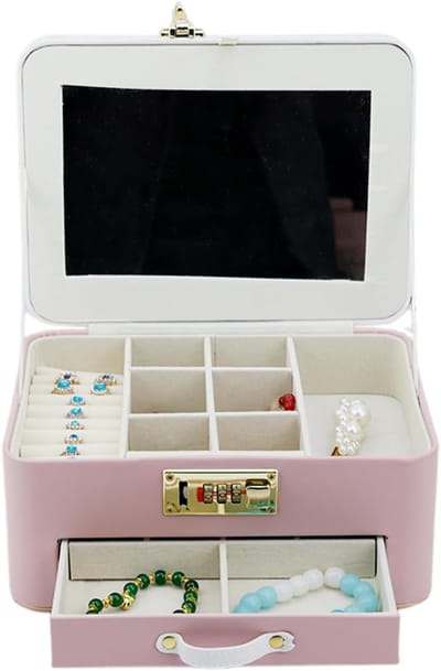 Sieradendoos Kinderen - Opbergkoffer Ring - Sieraden Organiseren - Veiligheidsslot Ontwerp - 25x18x13.5cm - Meerdere kleuren