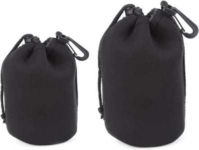Neopreen Lens Tas voor Camera en Lenzen, Waterdichte Bescherming, Ideaal voor DSLR en Accessoires, 2 Stuks