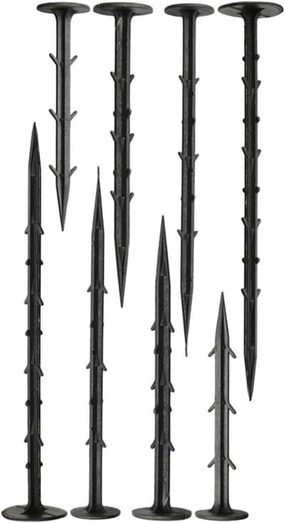 Tuin Stakes - Grond Ankers - Landschap Bevestigen - Weerbestendig Materiaal - 100 Stuks 25cm - Zwart