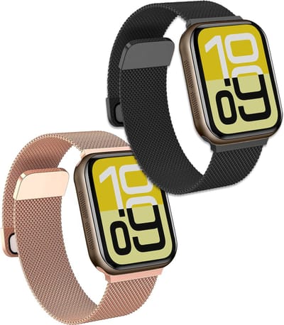 Bandje Geschikt voor Apple Watch 38/40/41 mm Bandje Milanees - Horlogebandje Geschikt voor Apple Watch 1-8 / SE (38/40/41 mm) Milanese Horlogeband Met Magneetsluiting - Zwart & Rose Goud