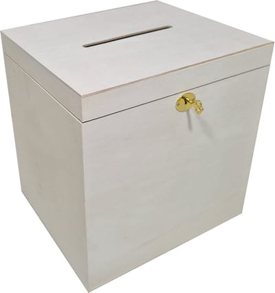 Enveloppenkist hoog bruiloft - Enveloppendoos hoog huwelijk - Luxe slot - Populieren multiplex - L 29,1 CM x B 25,1 CM x H 30,4 CM
