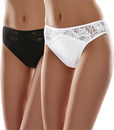Merry Style Dames Brazilian Onderbroek - Katoen - Regular Taille - 2-Pack - MS-GAB-45-String-2P - (2Pack) Zwart/Wit - S