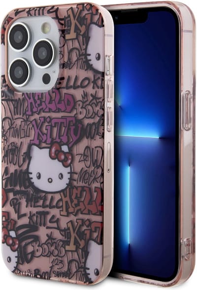 Hello Kitty Serie - iPhone 14 Pro Max Hoesje - Graffiti Ontwerp - Roze - Hardcase