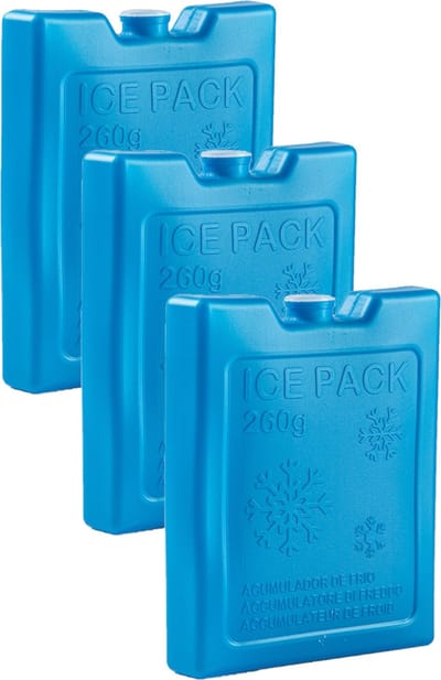 Plasticforte koelelementen - 6x stuks - 260 grams - 13 x 10.5 cm - kobalt blauw - kunststof - met sneeuwvlokken print