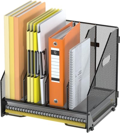 Bureau Organizer - Documentenhouder - Papier Sorteren - Vier Vakken - Zwart