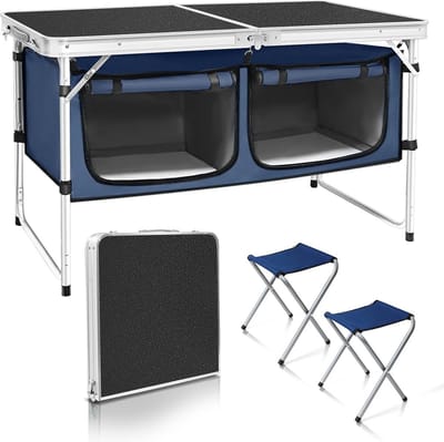 Verstelbare en Opvouwbare Outdoor Campingtafel Lichtgewicht voor Picknick en BBQ
