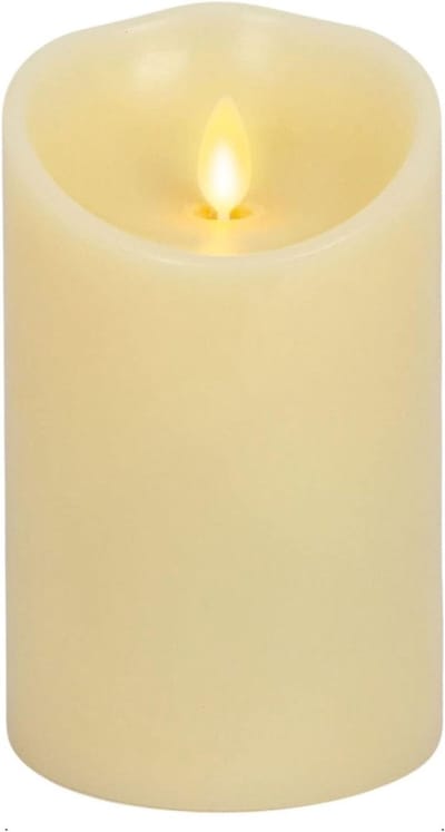 Luminara Moving Flameless Pillar LED Candle, Vanilla Honey Scented Ivory - 5 in