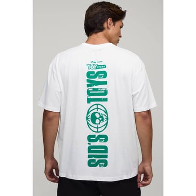 Oversized Sid's Toy Story Licentie Print T-shirt | White | Size XS