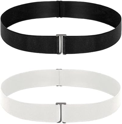 Onzichtbare Straps voor Dames - Elastische Flat Buckle Ontwerp voor Jeans, Casual Broeken en Jurken - Ideaal voor Losse Pasvorm en Korte Rokjes (2 Kleuren)