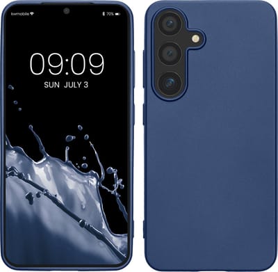 kwmobile telefoonhoesje geschikt voor Samsung Galaxy S25 - Hoesje voor smartphone - Back cover in metallic blauw