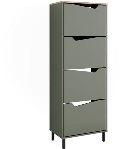 Vicco Marelle Schoenklaprek – 60 x 167.4 cm met 4 compartimenten Groen/Kunstzinnig