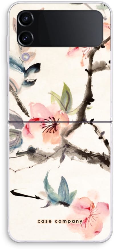 Case Company® - Hoesje geschikt voor Samsung Galaxy Z Flip4 hoesje - Japanse bloemen - Soft Cover Telefoonhoesje - Bescherming aan alle Kanten en Schermrand
